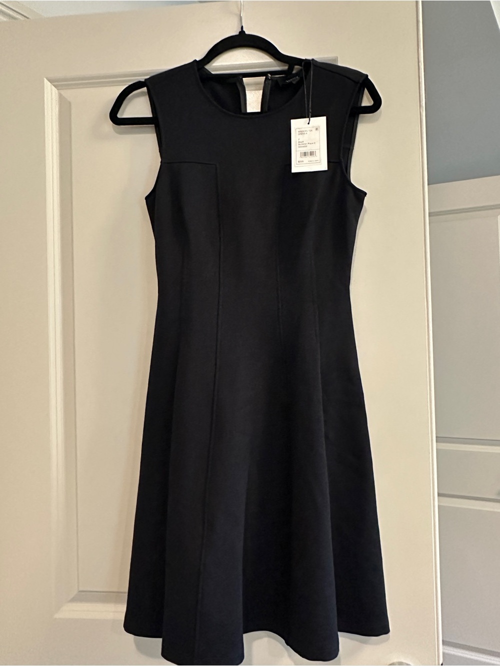 Theory Black Sleeveless Fit-and-Flare Dress